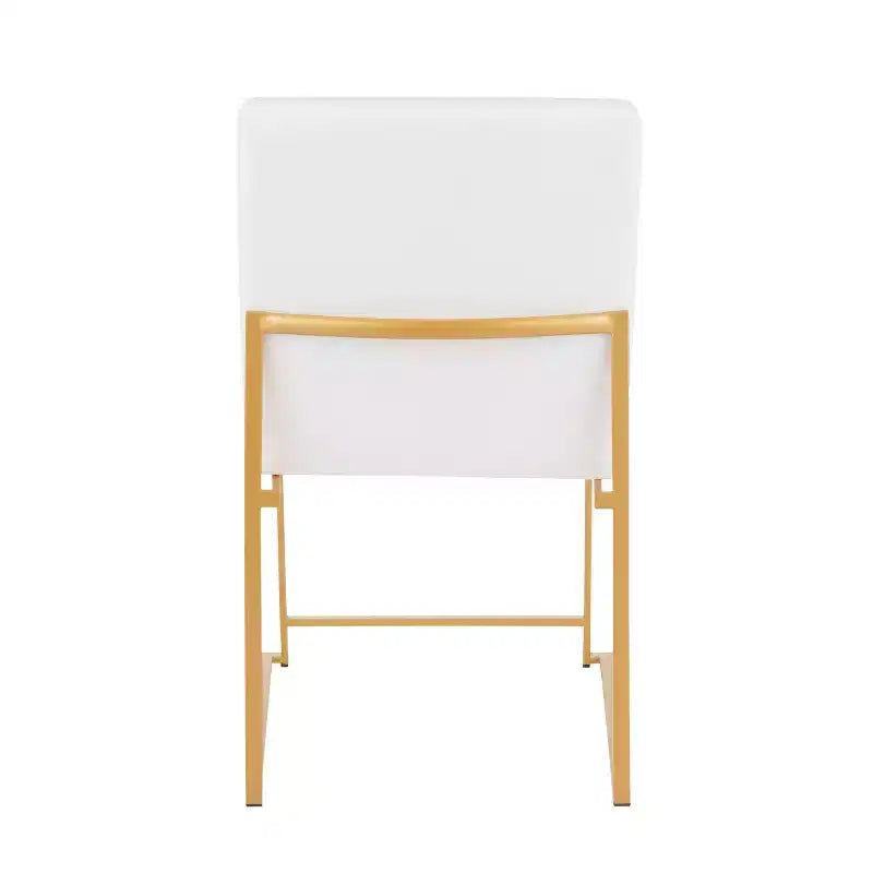 Sedia da pranzo contemporanea con schienale alto, oro/acciaio inossidabile, velluto/tessuto, set da 2