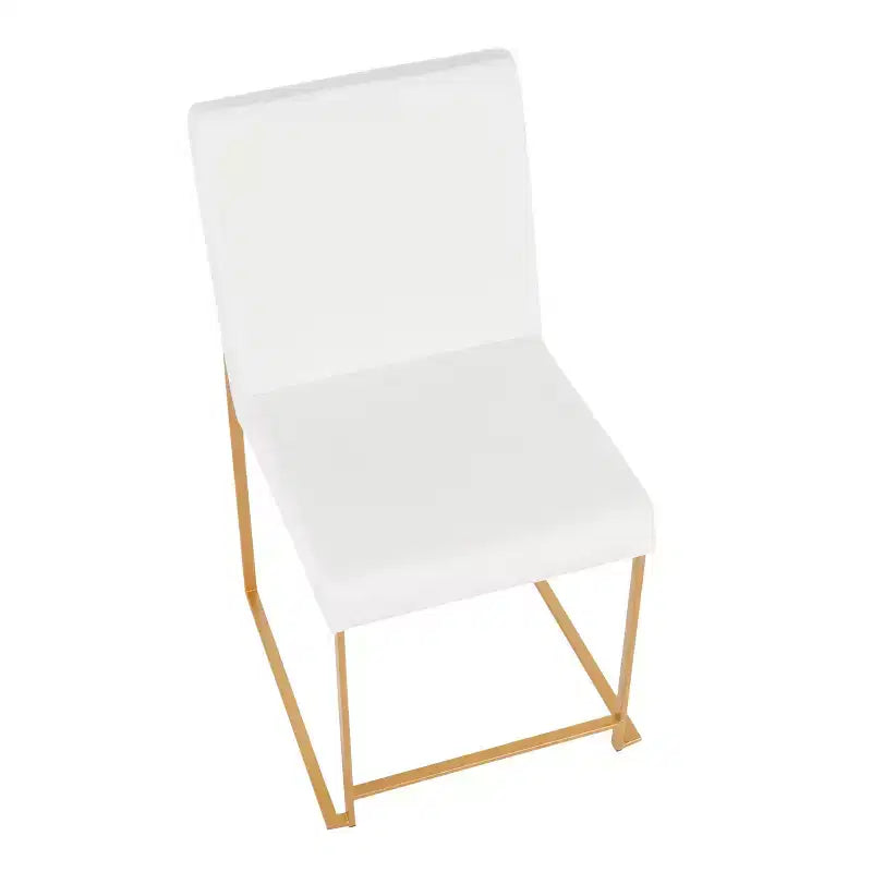 Sedia da pranzo contemporanea con schienale alto, oro/acciaio inossidabile, velluto/tessuto, set da 2