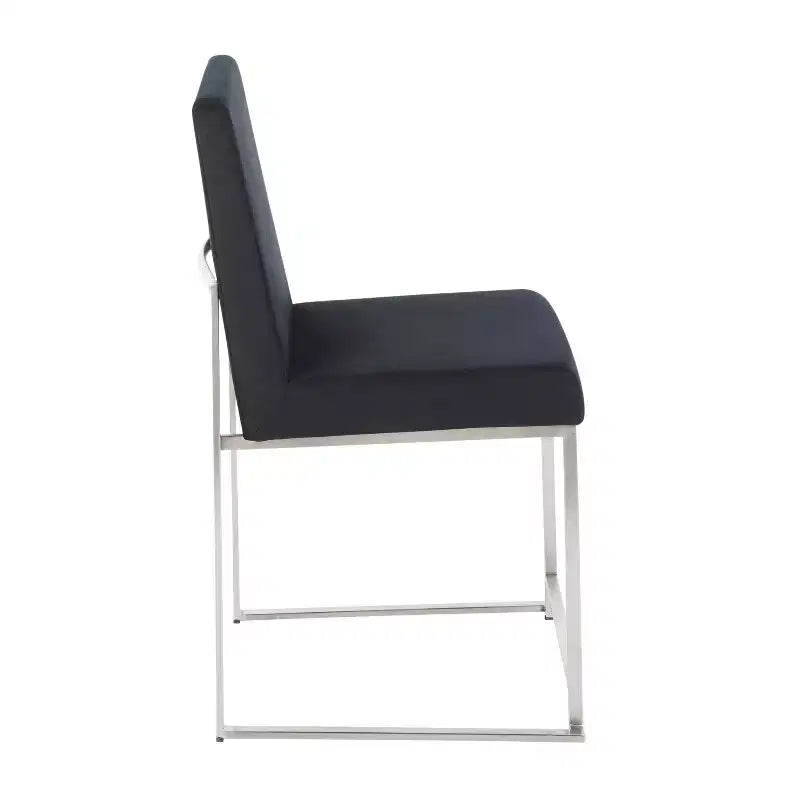 Sedia da pranzo contemporanea con schienale alto, oro/acciaio inossidabile, velluto/tessuto, set da 2