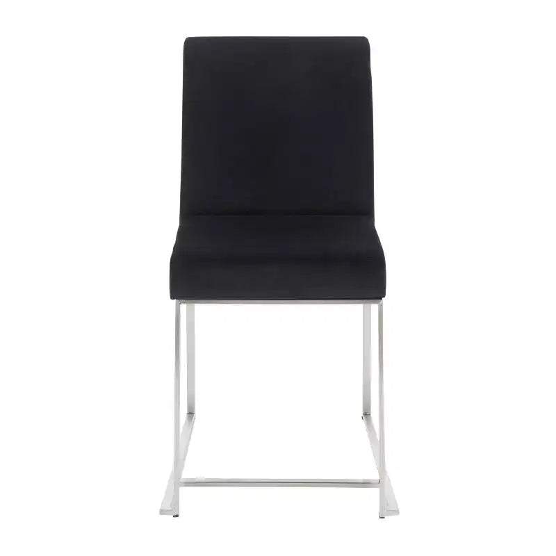 Sedia da pranzo contemporanea con schienale alto, oro/acciaio inossidabile, velluto/tessuto, set da 2