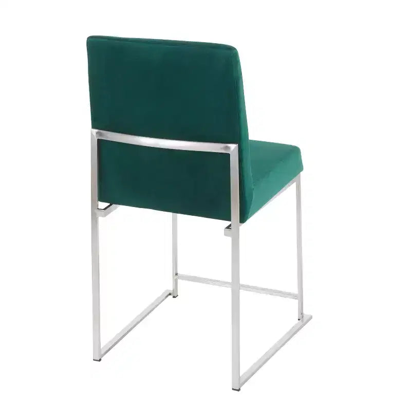Sedia da pranzo contemporanea con schienale alto, oro/acciaio inossidabile, velluto/tessuto, set da 2