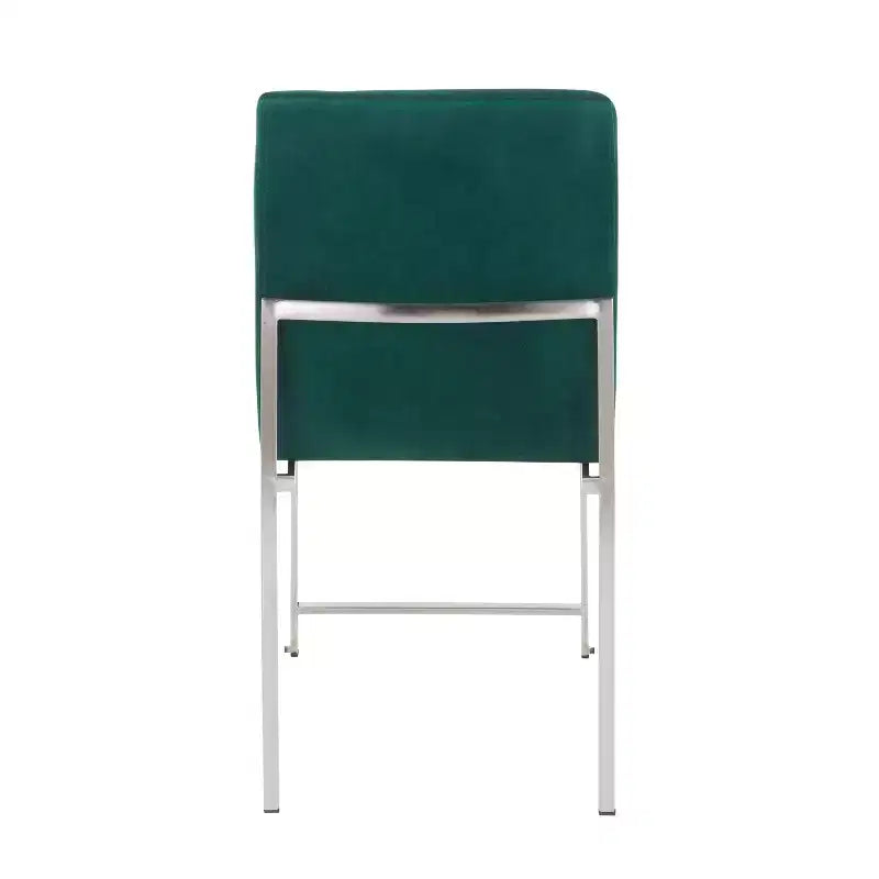 Sedia da pranzo contemporanea con schienale alto, oro/acciaio inossidabile, velluto/tessuto, set da 2