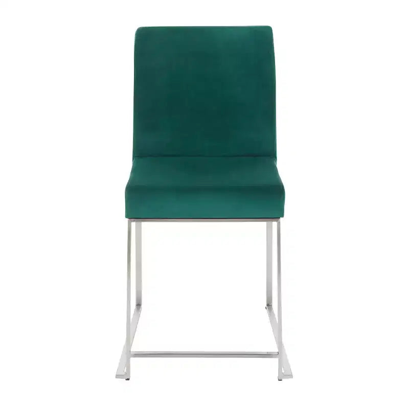 Sedia da pranzo contemporanea con schienale alto, oro/acciaio inossidabile, velluto/tessuto, set da 2