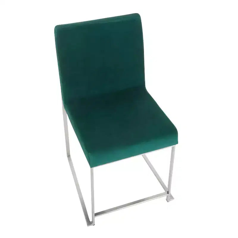 Sedia da pranzo contemporanea con schienale alto, oro/acciaio inossidabile, velluto/tessuto, set da 2