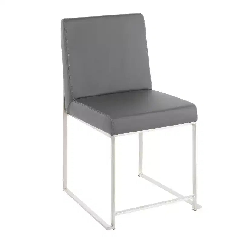 Sedia da pranzo contemporanea con schienale alto, oro/acciaio inossidabile, velluto/tessuto, set da 2