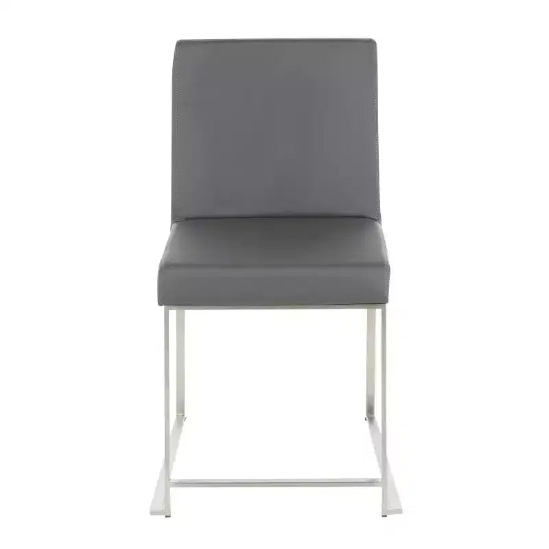Sedia da pranzo contemporanea con schienale alto, oro/acciaio inossidabile, velluto/tessuto, set da 2