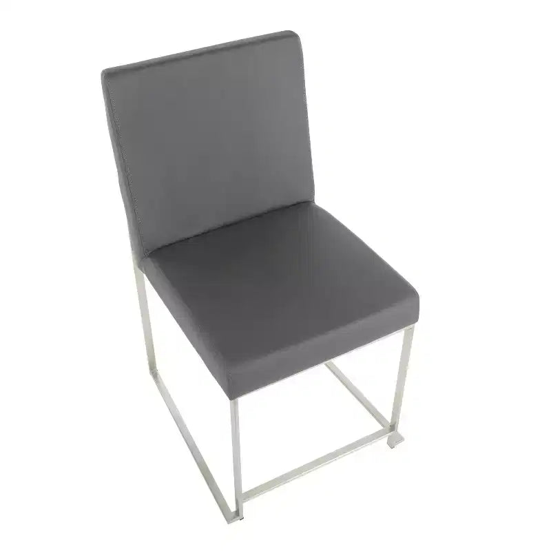 Sedia da pranzo contemporanea con schienale alto, oro/acciaio inossidabile, velluto/tessuto, set da 2