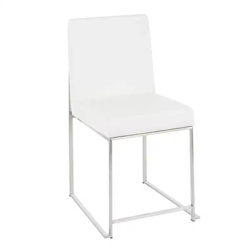 Sedia da pranzo contemporanea con schienale alto, oro/acciaio inossidabile, velluto/tessuto, set da 2