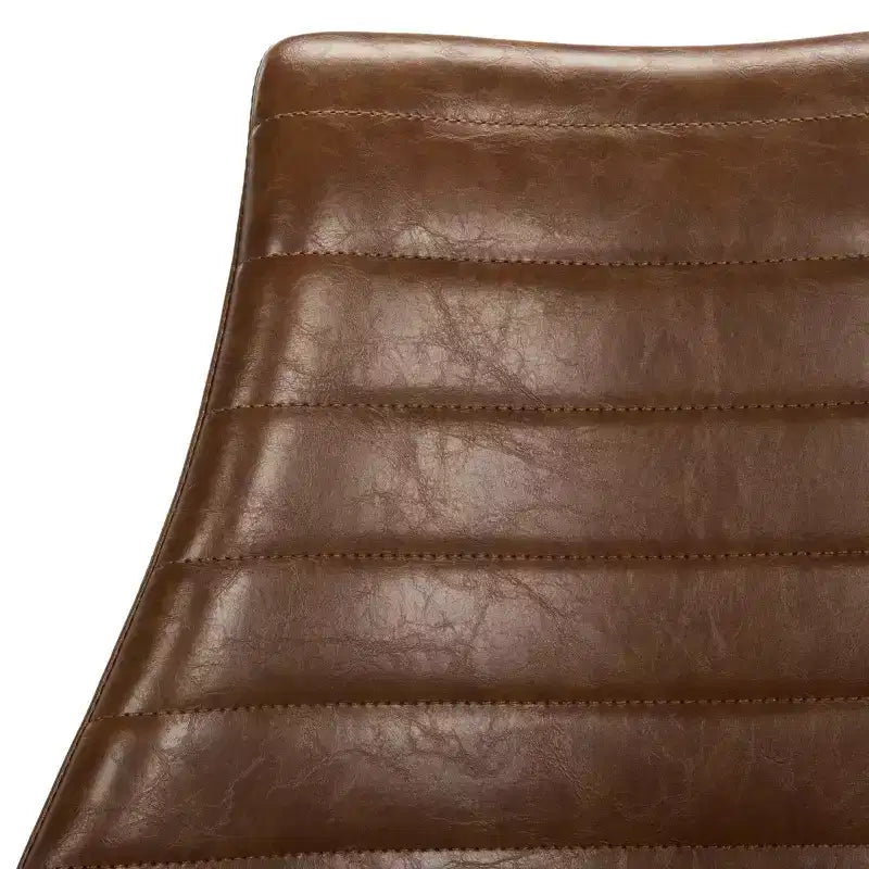 Sedia da pranzo girevole senza braccioli, marrone chiaro e ottone, set da 2