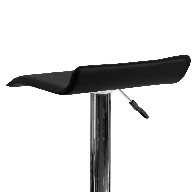 Sgabello da bar regolabile in altezza, vinile bianco/nero, base cromata, 1 posto