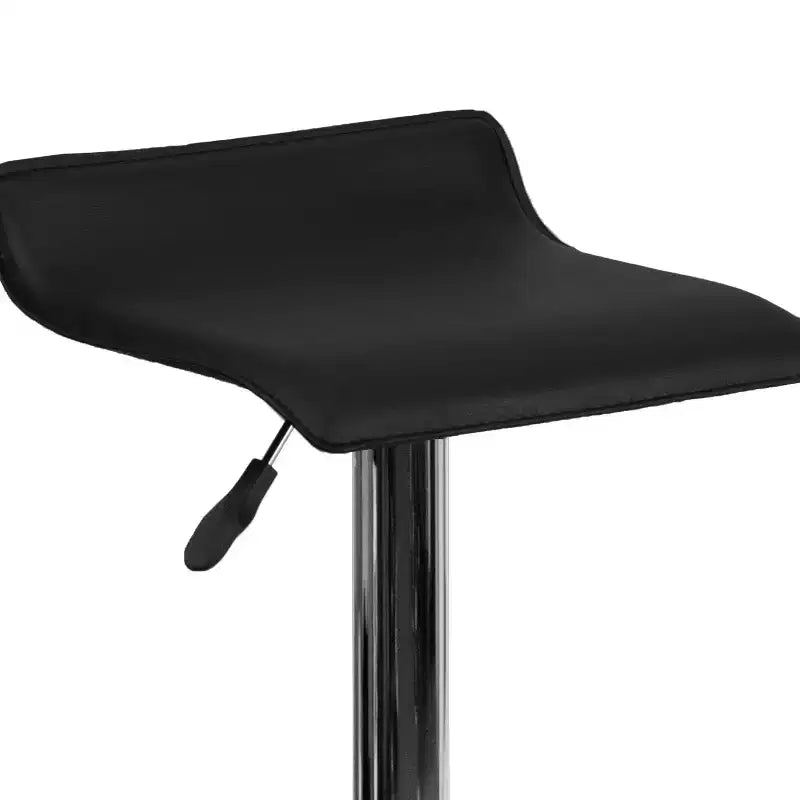 Sgabello da bar regolabile in altezza, vinile bianco/nero, base cromata, 1 posto