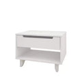 Comodino a giorno con 1 cassetto Bianco / Tartufo / Noce – Singolo