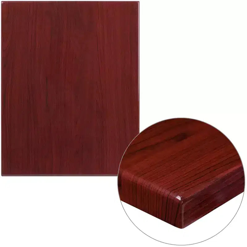 Tavolo 24x30 in resina lucida, mogano/noce, 2 posti a sedere