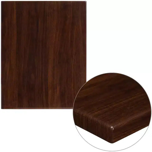 Emma and Oliver 24x30 High-Gloss Resin Table Top with 2 Thick Drop-Lip