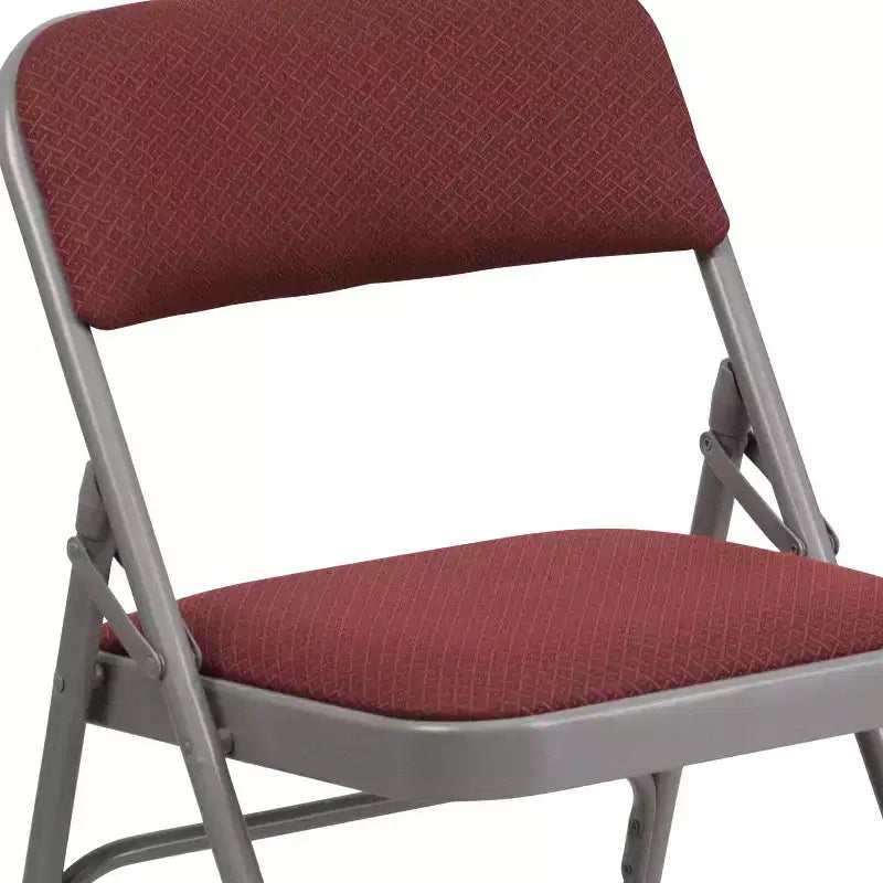 Sedia pieghevole in metallo imbottita in tessuto fantasia nero/marrone/bordeaux, set da 2