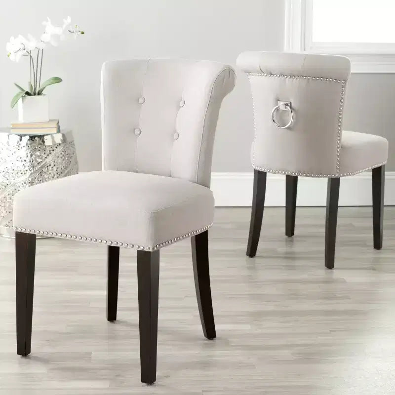 Sedia da pranzo con borchie decorative, multicolore, set da 2