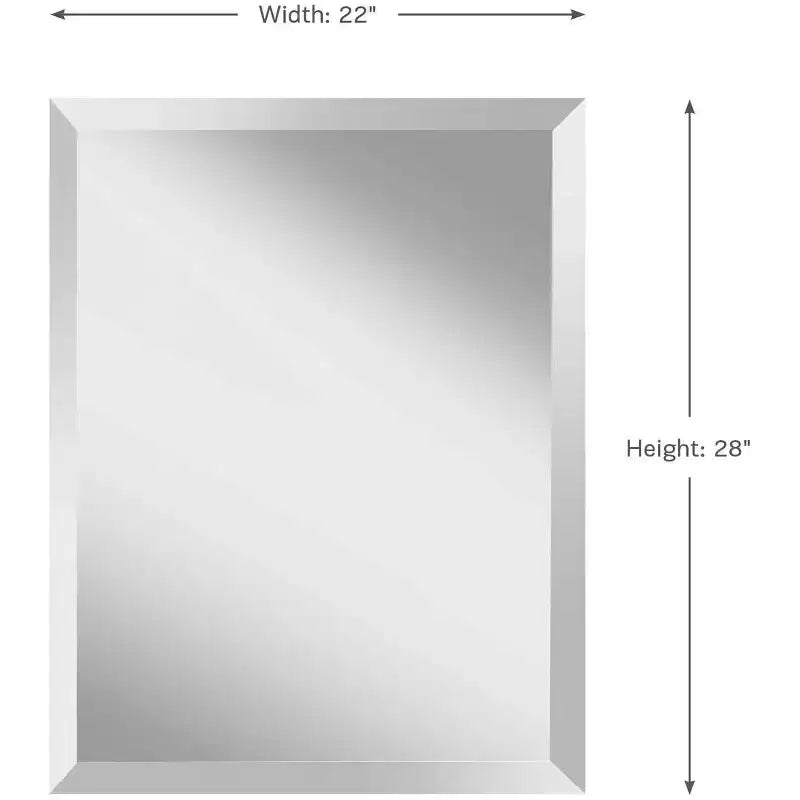 Specchio da parete rettangolare senza cornice trasparente per 1
