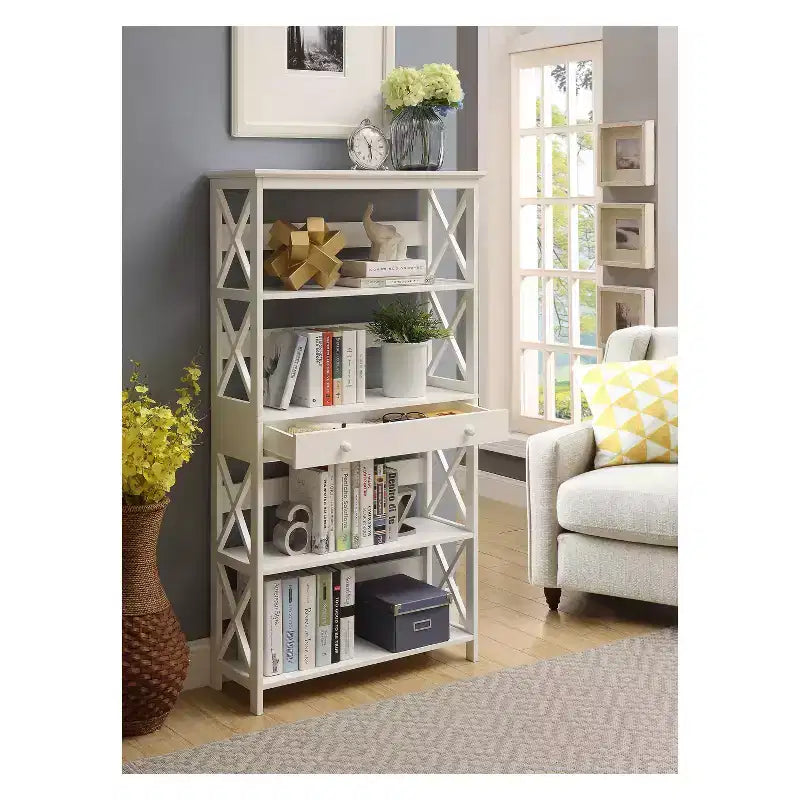 59,75 Libreria a 5 ripiani con cassetto Breighton Home Xavier