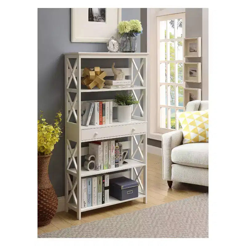 59,75 Libreria a 5 ripiani con cassetto Breighton Home Xavier