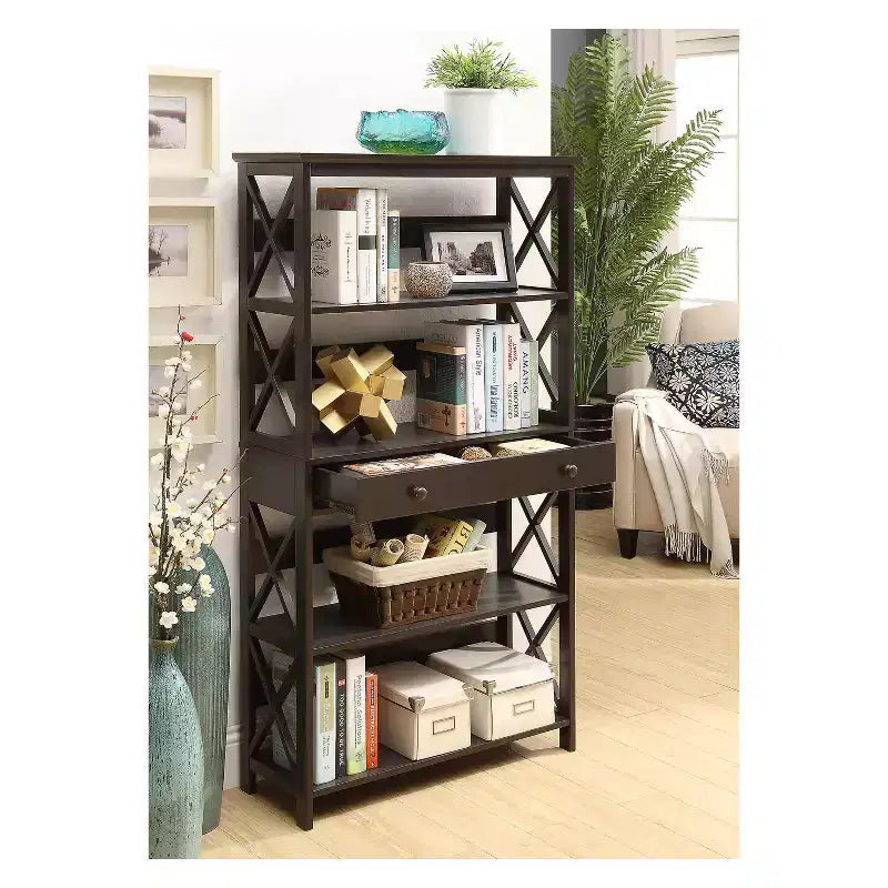 59,75 Libreria a 5 ripiani con cassetto Breighton Home Xavier