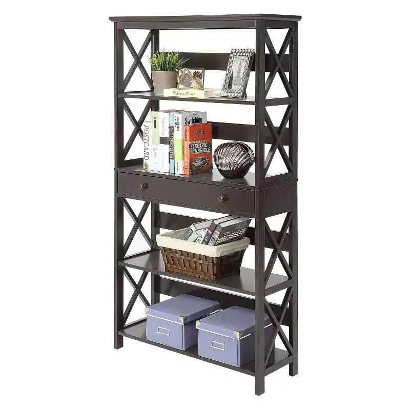 59,75 Libreria a 5 ripiani con cassetto Breighton Home Xavier