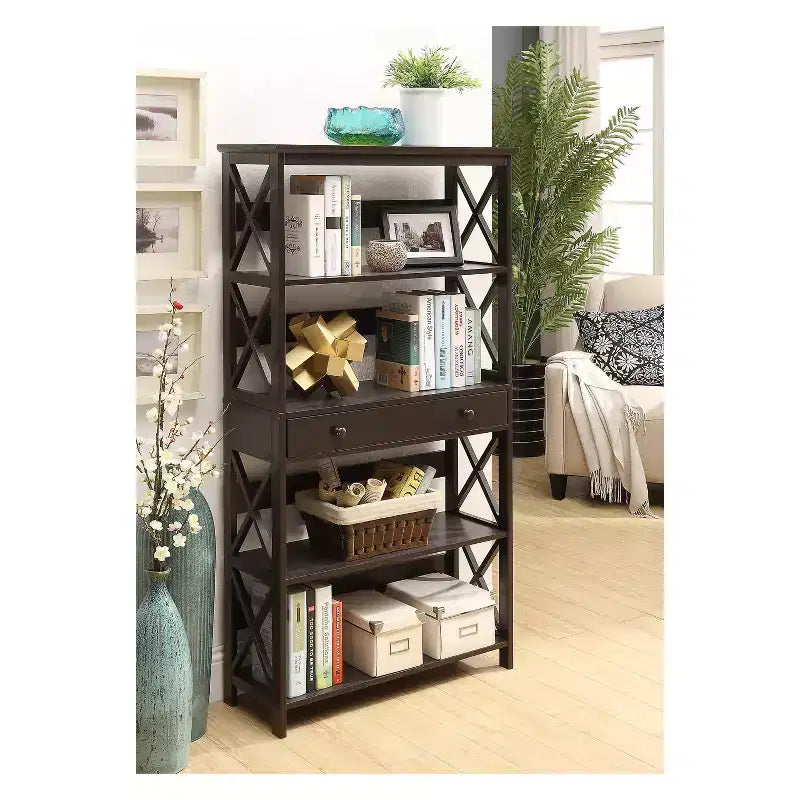 59,75 Libreria a 5 ripiani con cassetto Breighton Home Xavier