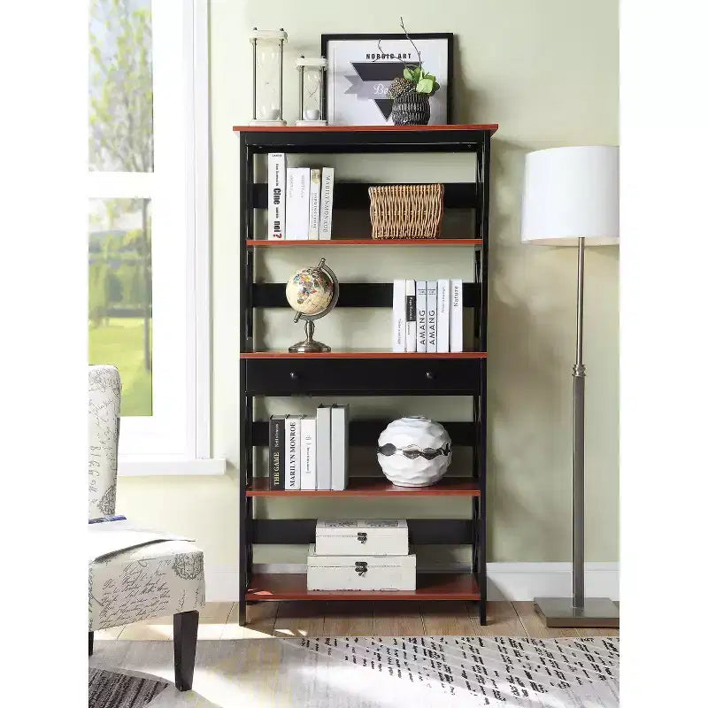 59,75 Libreria a 5 ripiani con cassetto Breighton Home Xavier