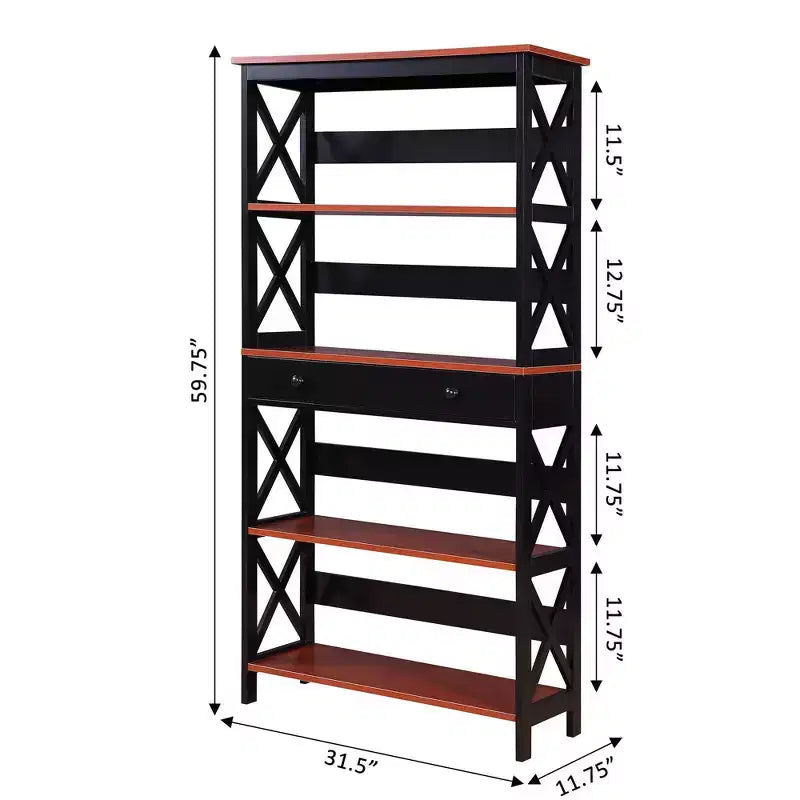59,75 Libreria a 5 ripiani con cassetto Breighton Home Xavier