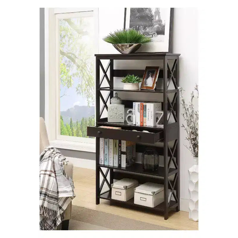 59,75 Libreria a 5 ripiani con cassetto Breighton Home Xavier