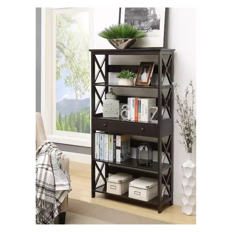59,75 Libreria a 5 ripiani con cassetto Breighton Home Xavier