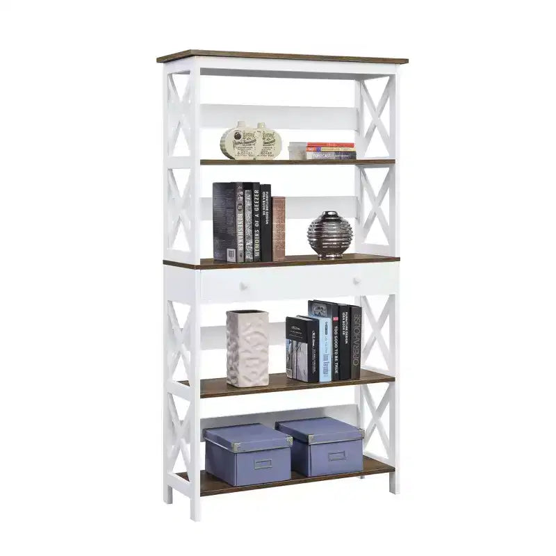 59,75 Libreria a 5 ripiani con cassetto Breighton Home Xavier