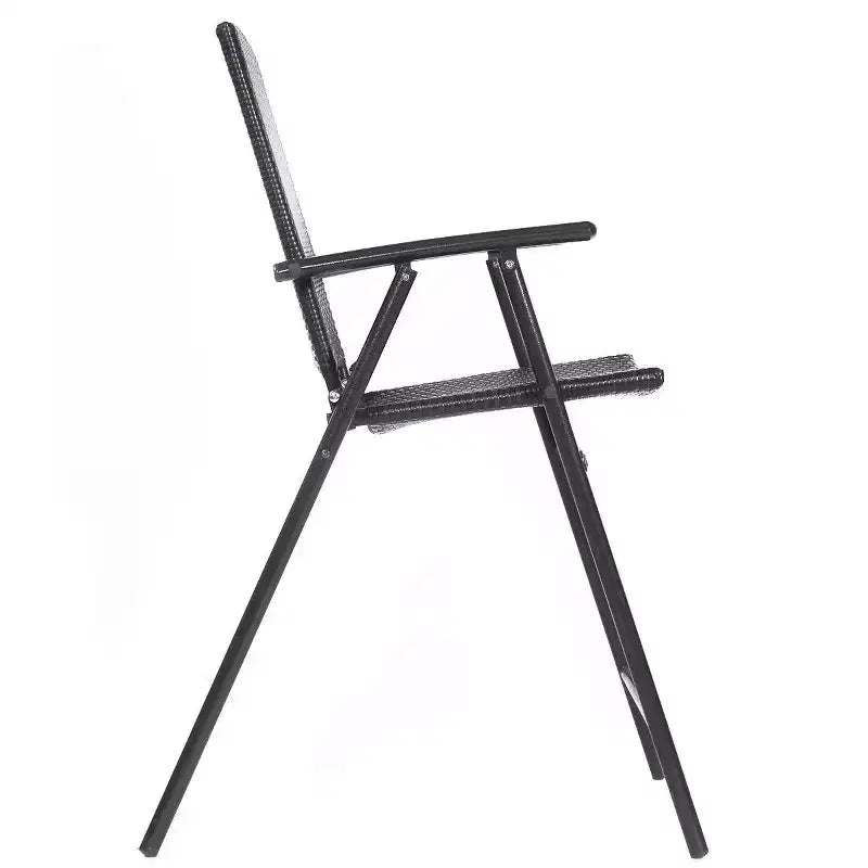 Sedia Sgabello da Bar Pieghevole in Rattan Marrone, Set da 4