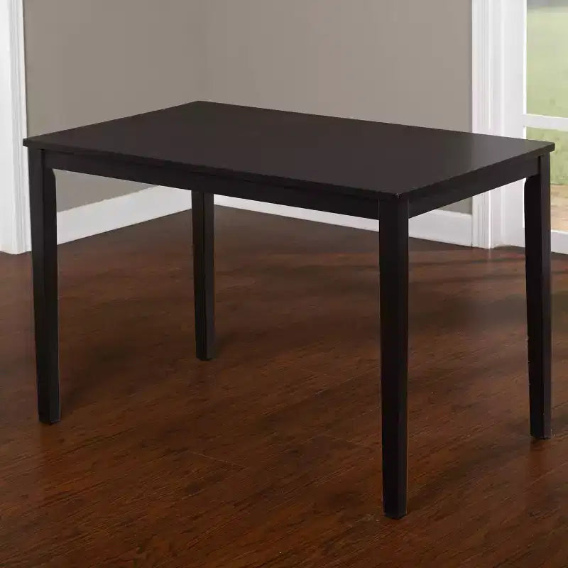 Set da pranzo rettangolare a 5 pezzi con schienale a croce, nero/marrone espresso/bianco, 4 posti a sedere