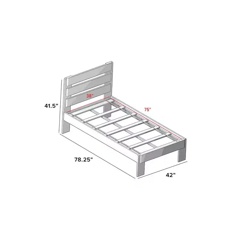 Letto singolo rustico con testiera a doghe e letto estraibile – Driftwood / White Wash, 2 posti letto