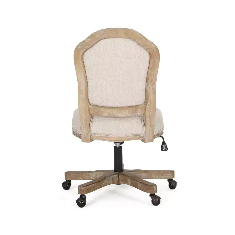 Sedia da ufficio girevole senza braccioli imbottita beige, 1 posto