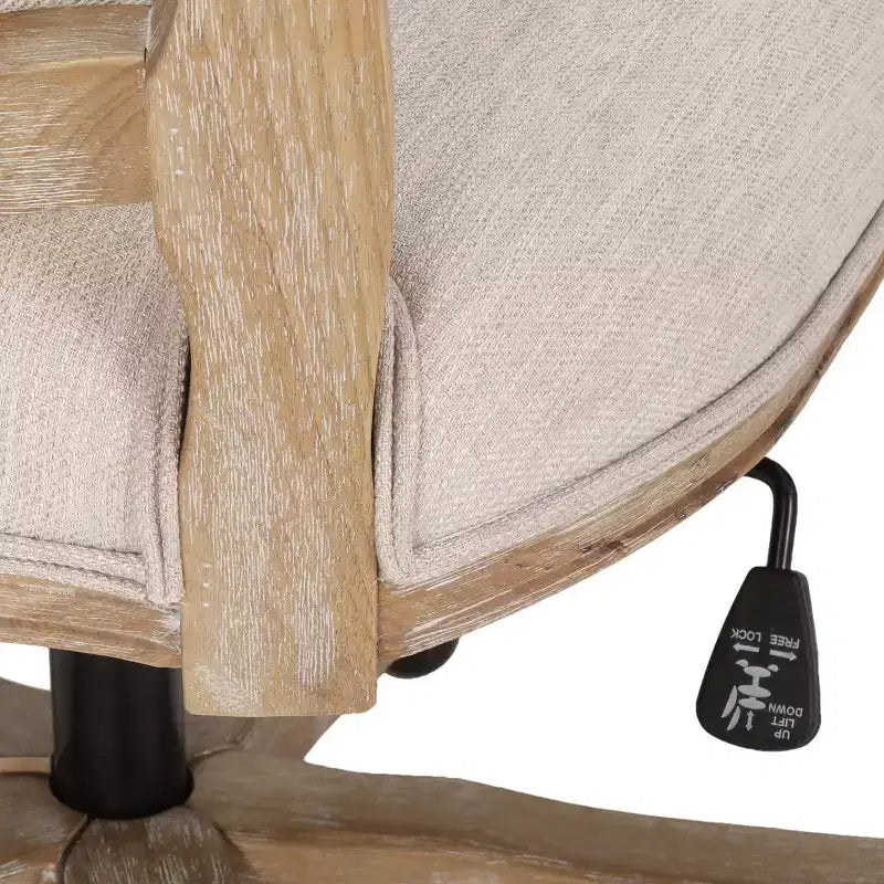 Sedia da ufficio girevole senza braccioli imbottita beige, 1 posto