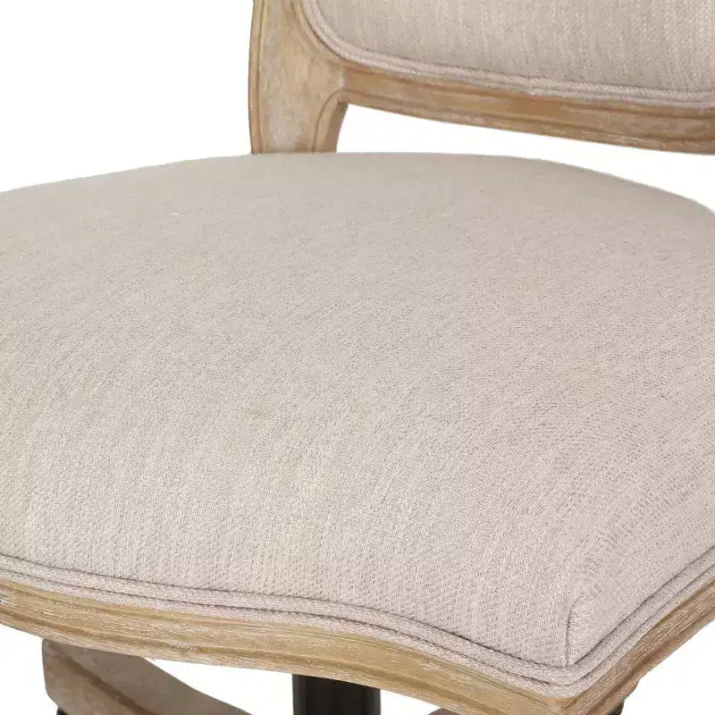 Sedia da ufficio girevole senza braccioli imbottita beige, 1 posto