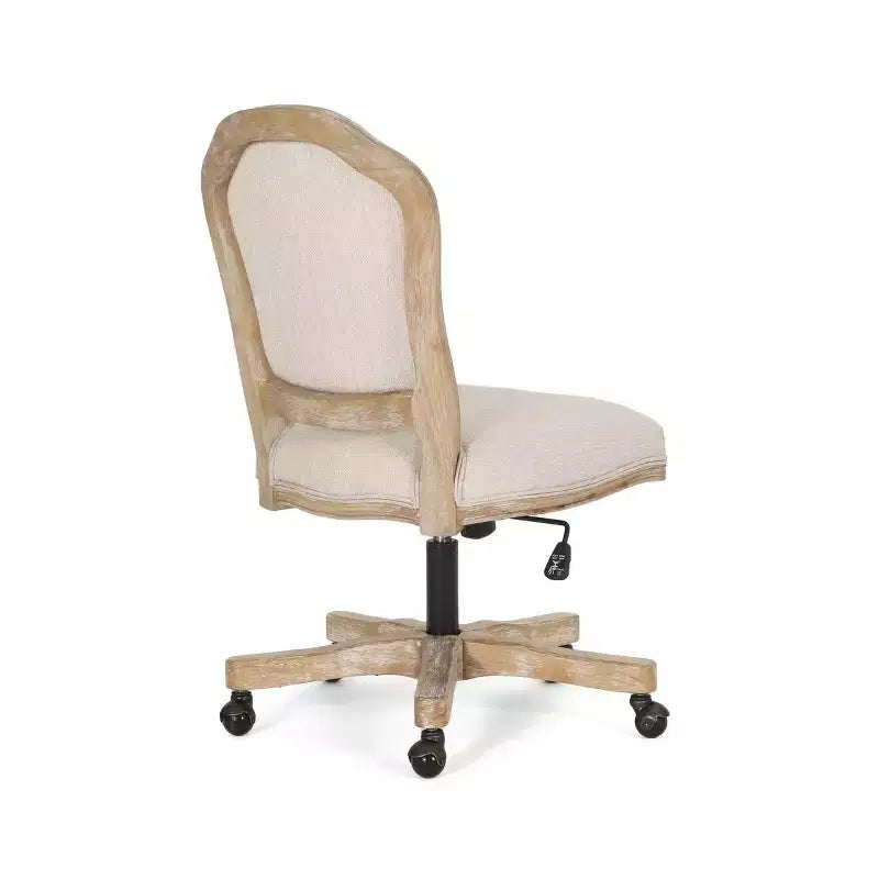 Sedia da ufficio girevole senza braccioli imbottita beige, 1 posto