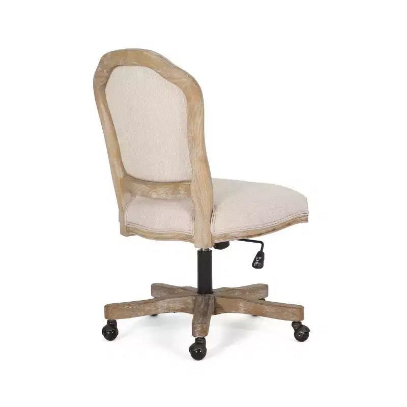 Sedia da ufficio girevole senza braccioli imbottita beige, 1 posto