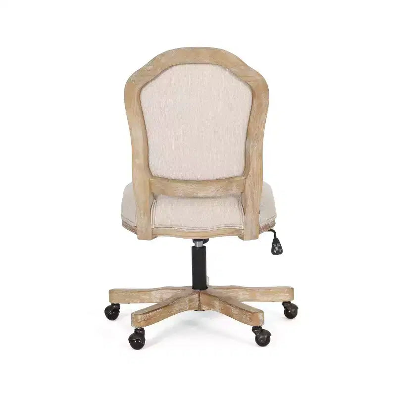 Sedia da ufficio girevole senza braccioli imbottita beige, 1 posto