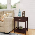Tavolino finale in stile shaker marrone Umber con cassetto, set da 2