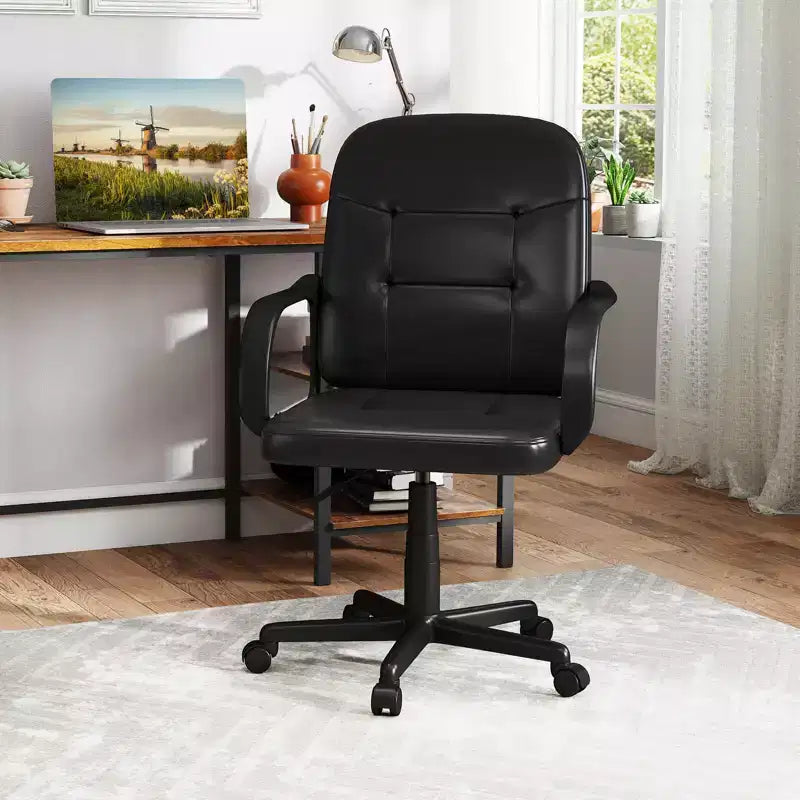 Sedia da ufficio girevole, con schienale medio, colore nero, 1 persona