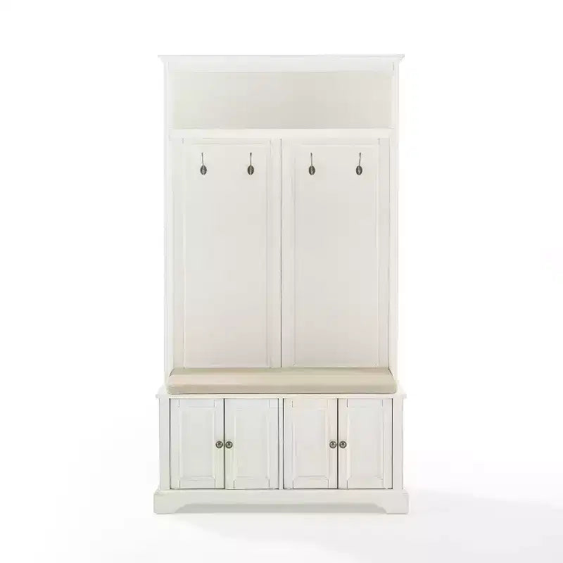 Albero da ingresso blu schiuma di mare invecchiato/bianco con 4 ganci – Singolo