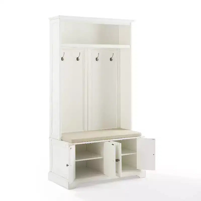 Albero da ingresso blu schiuma di mare invecchiato/bianco con 4 ganci – Singolo