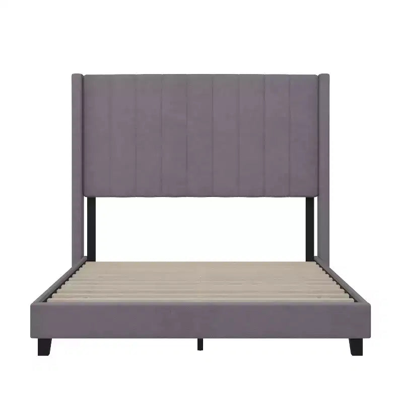 Letto a piattaforma imbottito in velluto – Smeraldo / Grigio / Blu scuro, Matrimoniale / Queen / King, 1 persona