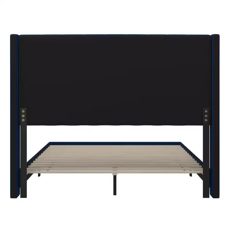 Letto a piattaforma imbottito in velluto – Smeraldo / Grigio / Blu scuro, Matrimoniale / Queen / King, 1 persona