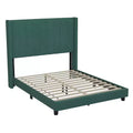 Letto a piattaforma imbottito in velluto – Smeraldo / Grigio / Blu scuro, Matrimoniale / Queen / King, 1 persona