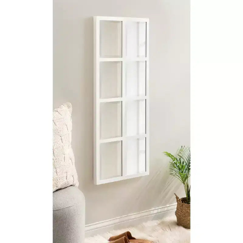 Specchio da parete rettangolare a riquadri bianco/nero - Singolo