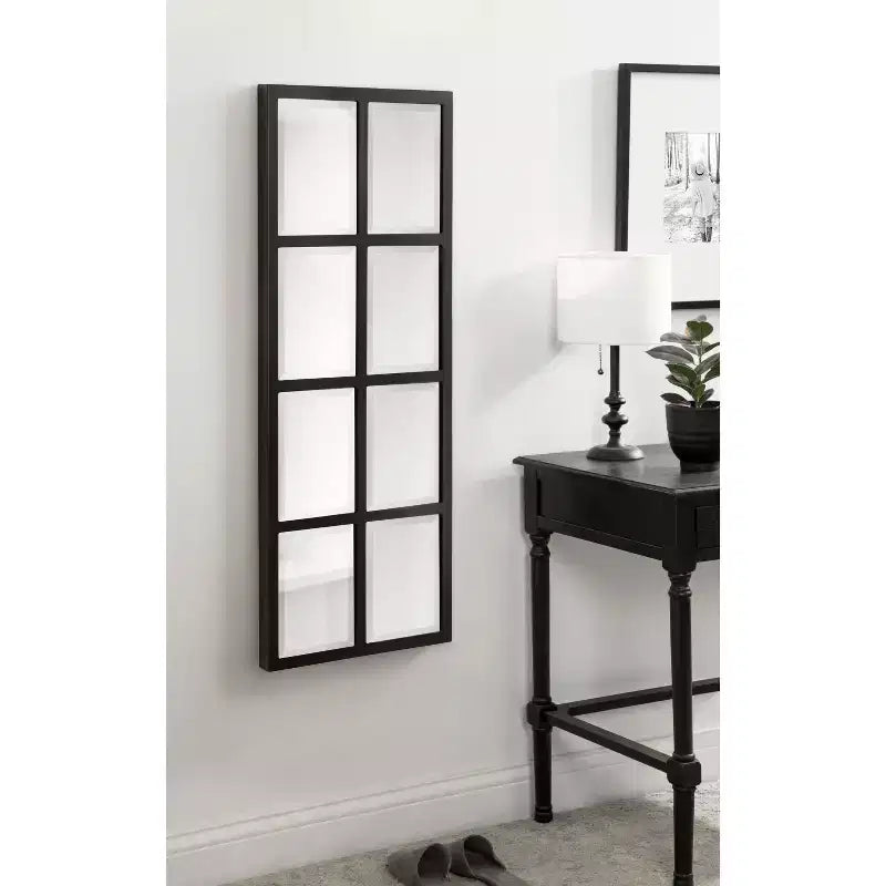 Specchio da parete rettangolare a riquadri bianco/nero - Singolo