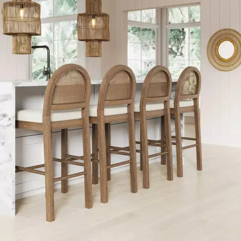 Sgabello da bar Boucle ad altezza bancone, multicolore, set da 4
